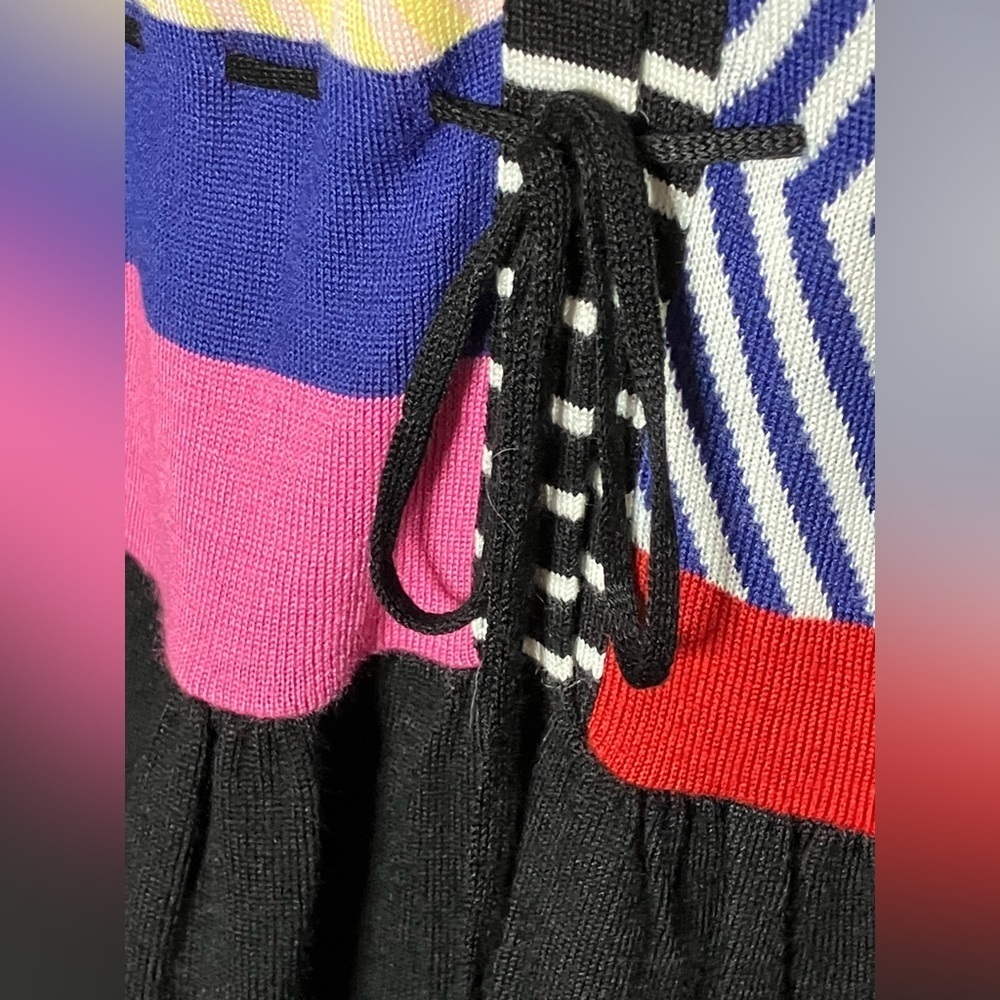 Couture Colorful Long Sleeve Sweater Dress sz Small - Picture 11 of 13